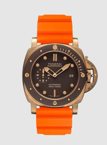 Panerai Submersible Bronzo 47mm Replica Watch PAM00968 CAOUTCHOUC ORANGE